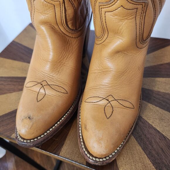 Vintage Frye Tan Leather Western Boots - Picture 3 of 15